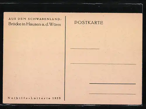 AK Hausen, Brücke über die Würm