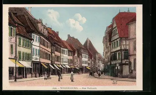 AK Wissembourg, Rue Nationale, Strassenpartie