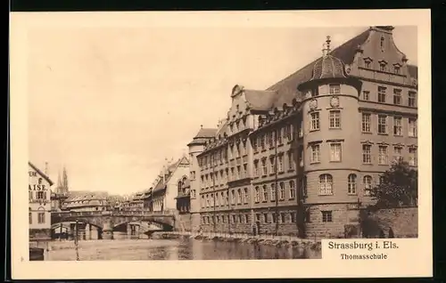 AK Strassburg, Teilansicht mit Thomasschule