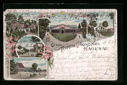 Lithographie Hagenau, Partien des Truppenübungsplatzes