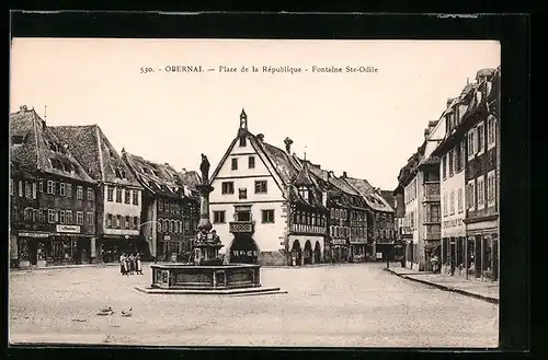 AK Obernai, Place de la République, Fontaine Ste-Odile