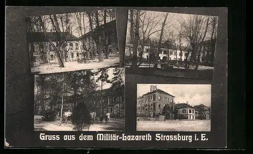 AK Strassburg i. E., Militär-Lazarett, Mehrfachansicht