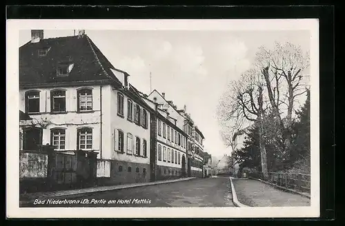 AK Bad Niederbronn /Els., Partie am Hotel Matthis