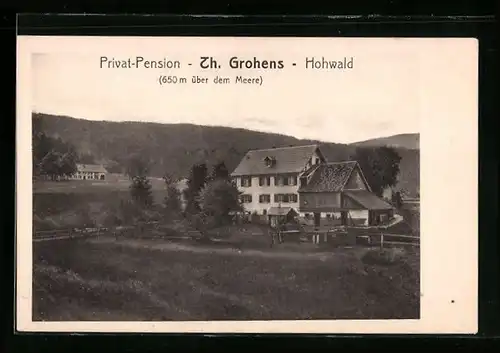 AK Hohwald, Pension Th. Grohens aus der Vogelschau