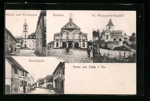 AK Epfig i. Els., Kirche und Kirchgasse, Kastelgasse