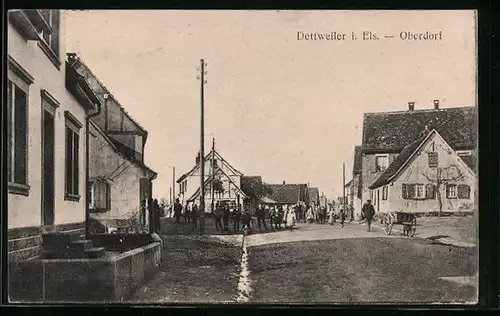 AK Dettweiler i. Els., Oberdorf, Strassenpartie mit Kindern