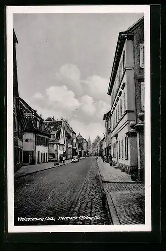 AK Weissenburg i. E., Hermann-Göring-Strasse mit Kirche