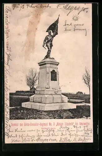 AK Amanweiler, Garde-Grenadier-Regiment Königin Elisabeth, Denkmal