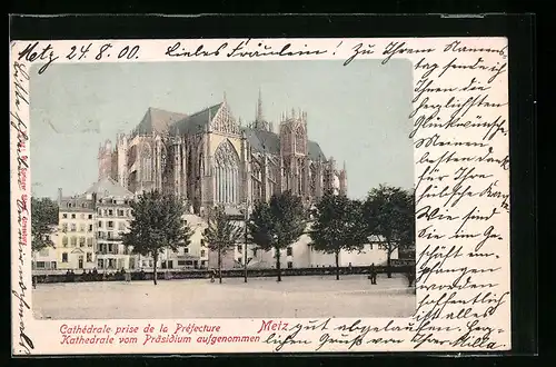 AK Metz, Kathedrale vom Präsidium aufgenommen