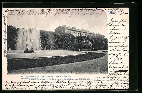 AK Metz, Justizpalast und Fontaine auf der Esplanade