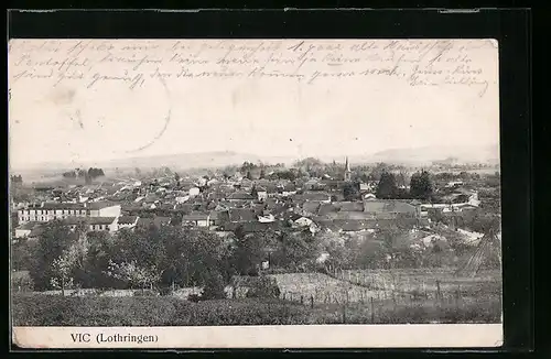 AK Vic /Lothringen, Gesamtansicht aus der Vogelschau