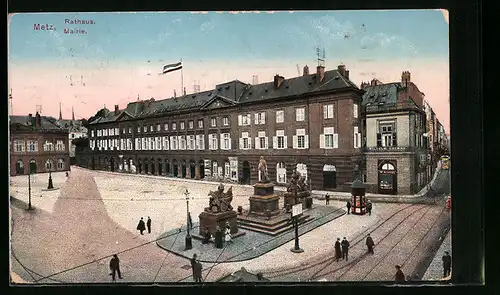 AK Metz, Rathaus mit Streassenbahn
