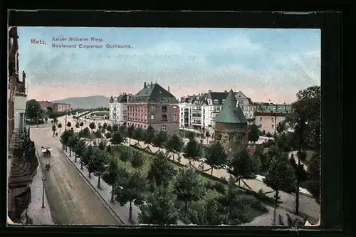 AK Metz, Boulevard Empereur Guillaume