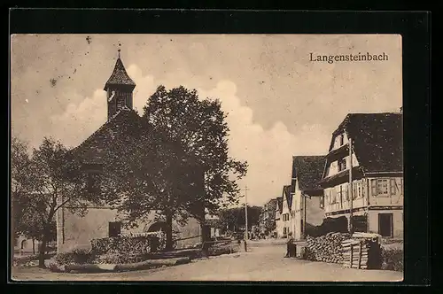 AK Langensteinbach, Strassenpartie in der Ortschaft