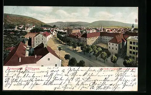 AK Ettlingen, Ortsansicht mit Gasthaus zur Sonne