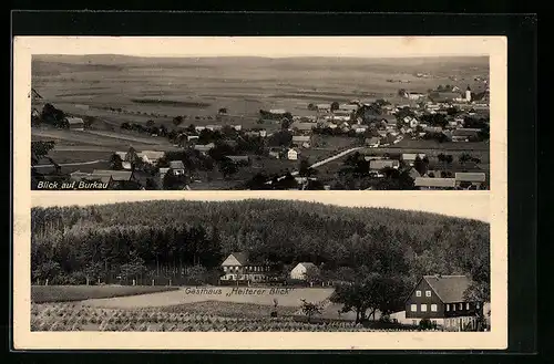 AK Burkau, Gasthaus Heiterer Blick aus der Vogelschau