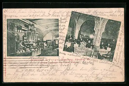AK Hamburg, Restaurant A. Paegel, Alterwall 40