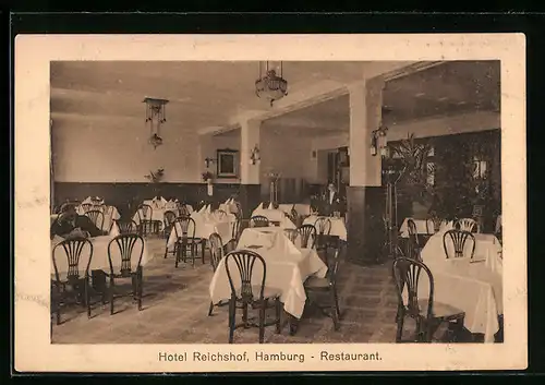 AK Hamburg-St.Georg, Hotel Reichshof, Innenansicht