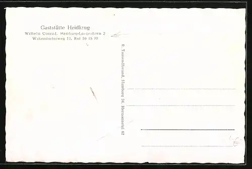 AK Hamburg-Langenhorn, Gaststätte Heidkrug, Walkendorferweg 12