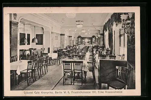 AK Berlin, Cabaret Cafe Kronprinz, Friedrichstrasse 191, Innenansicht