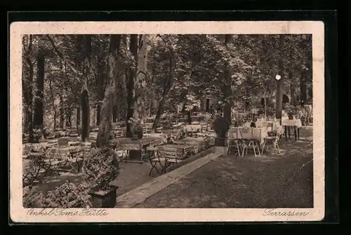 AK Berlin-Zehlendorf, Gasthaus Onkel Toms Hütte, Gartenansicht