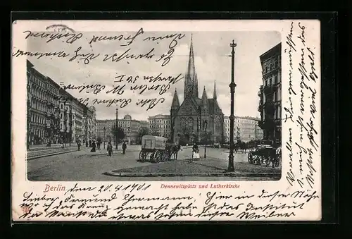 AK Berlin-Schöneberg, Dennewitzplatz und Lutherkirche