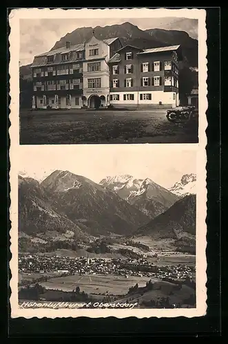 AK Oberstdorf, Nebelhornbahn-Hotel, Teilansicht