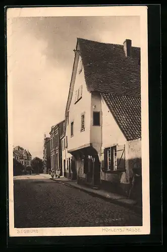 AK Siegburg, Mühlenstrasse mit Frauen