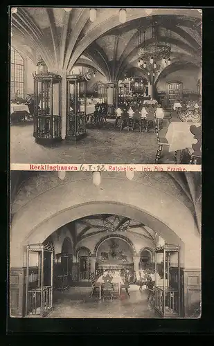 AK Recklinghausen, Gasthaus Ratskeller, Innenansichten