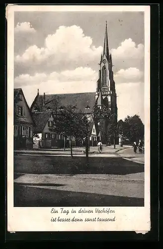 AK Neureut-Nord, Strassenpartie mit Kirche