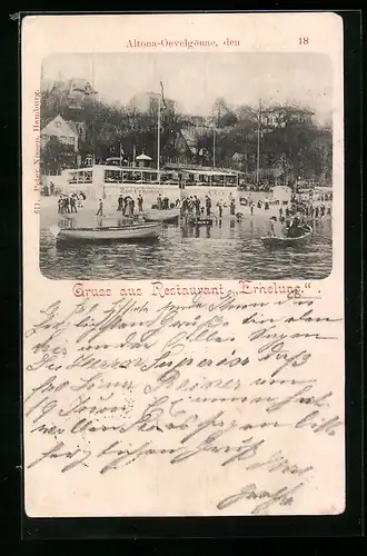 AK Hamburg-Altona, Restaurant Erholung, Ruderpartie