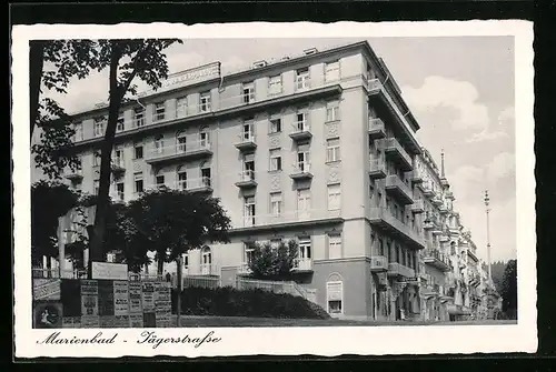 AK Marienbad, Gebäude in der Jägerstrasse