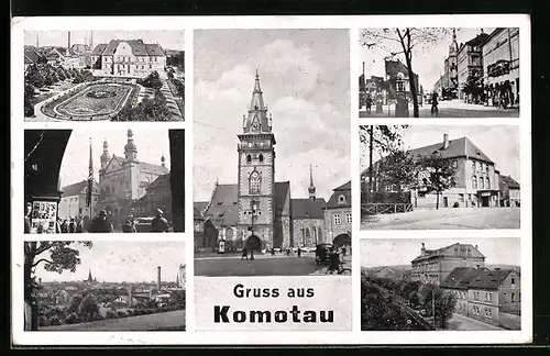 AK Komotau / Chomutov, Garnisonkirche, Kaiser-Josef-Strasse, Gebäudeansicht