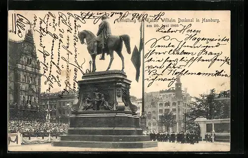 AK Hamburg, Enthüllung des Kaiser Wilhelm Denkmals am 20.6.1903