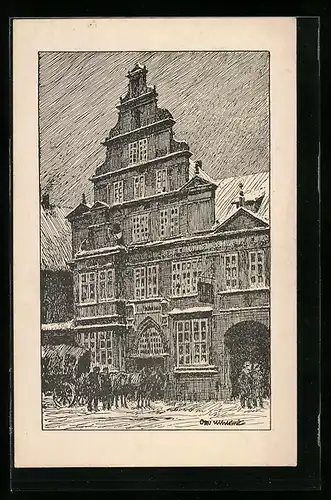 Künstler-AK Otto Ubbelohde: Hameln, Rattenkrug, Bäckerstrasse 16