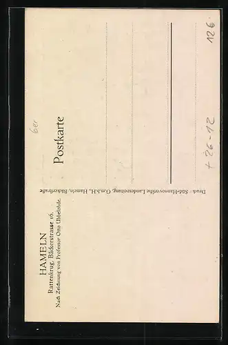 Künstler-AK Otto Ubbelohde: Hameln, Rattenkrug, Bäckerstrasse 16