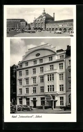 AK Lübeck, Hotel International, Bahnhof