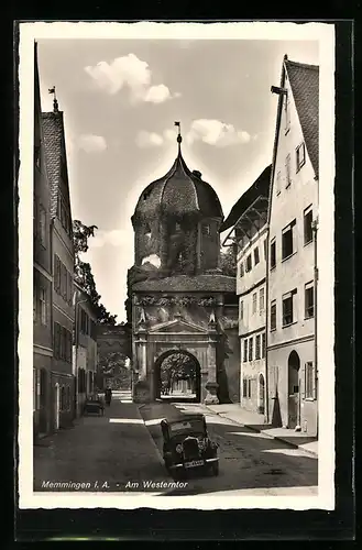 AK Memmingen i. A., Strassenpartie am Westerntor