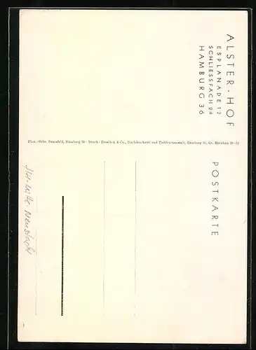 AK Hamburg-Neustadt, Hotel Alster-Hof, Esplanade 12