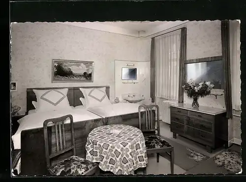 Foto-AK Nassau, Pension Esser, Doppelzimmer