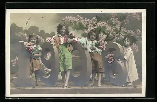 AK Kinder mit Jahreszahl 1906