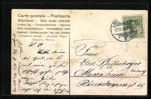 AK Engel pflückt Blütenblätter