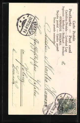 AK Neujahrsengel spielt auf der Harfe