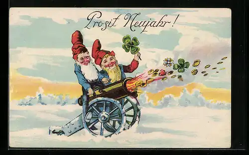 AK Zwerge geben einen Salutschuss zum neuen Jahr ab