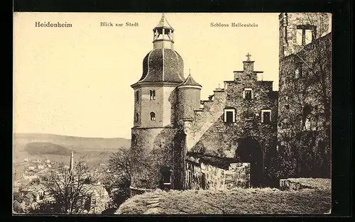 AK Heidenheim, Blick zur Stadt vom Schloss Hellenstein
