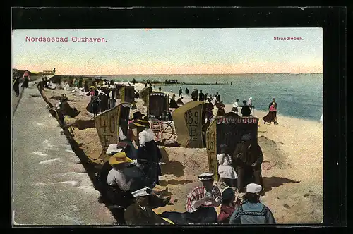 AK Cuxhaven, Strandleben mit Strandkörben