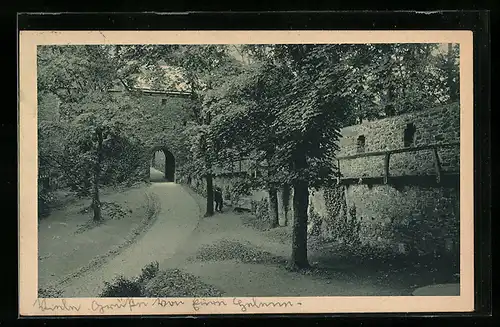 AK Altena i. W., Burg, Torbogen an der Mauer