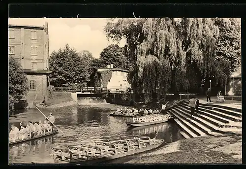 AK Burg /Spreewald, Hafenpartie