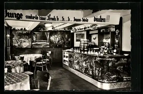 AK Glashütte bei Schieder /Lippe, Hotel-Restaurant zur Herlingsburg R. Schröder-Tiemann, Innenansicht