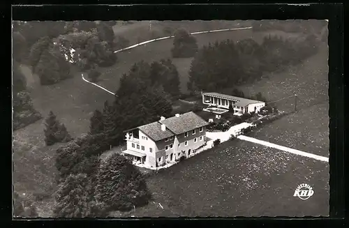 AK Murnau, Gästehaus Sonneck, Fliegeraufnahme